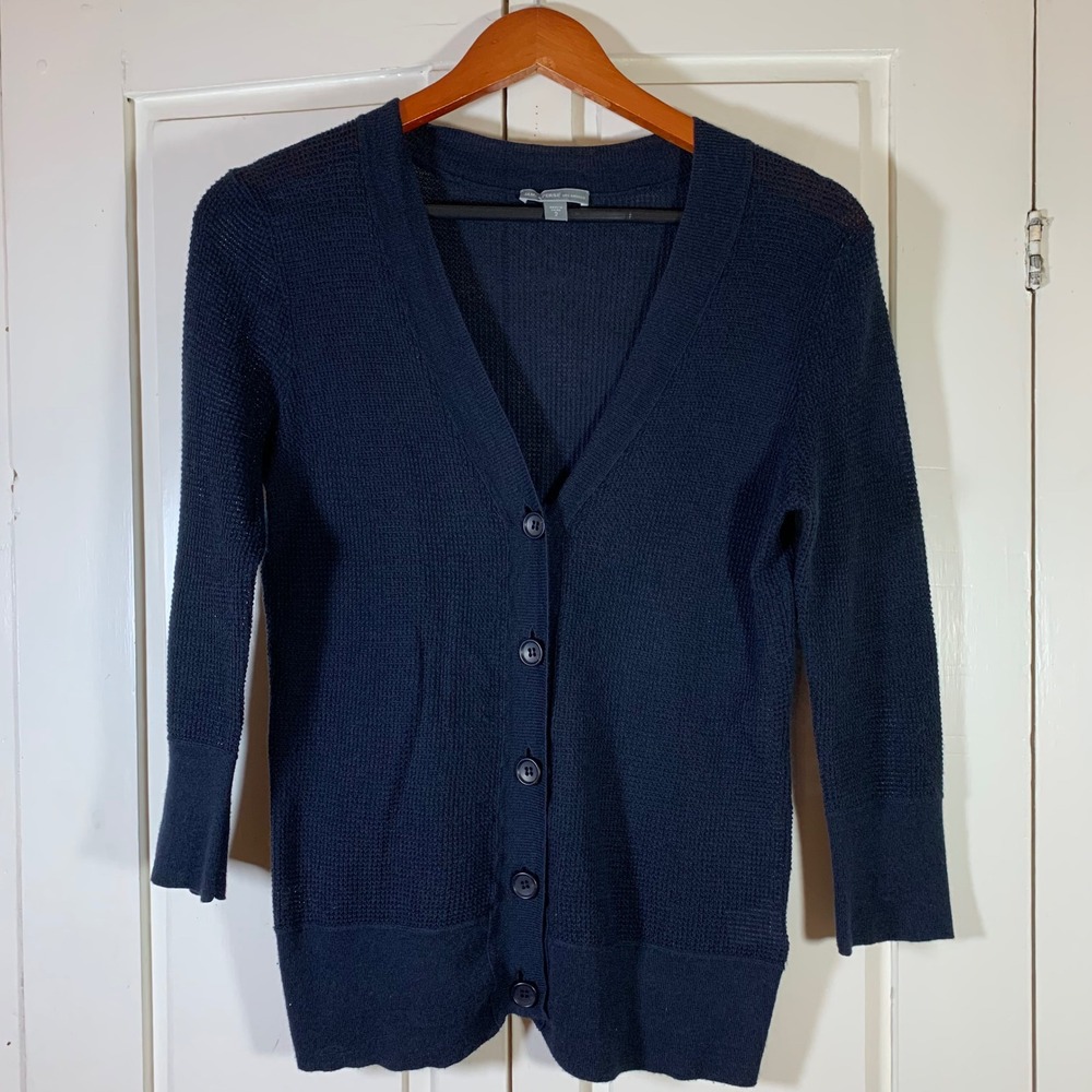 James Perse 2 Los Angeles Cotton Cashmere Knit Cardigan Sweater Womens Medium‎